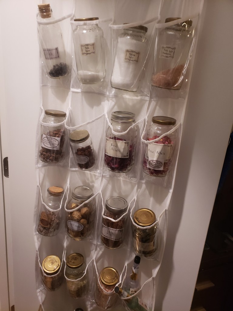 witch bottle storage for all of your witchy treasures like ash, sea salt, acorns, etc